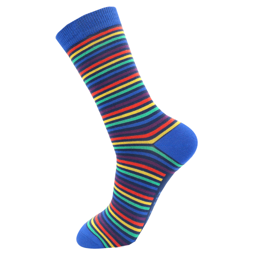Mr Heron Vibrant Stripes Socks Navy