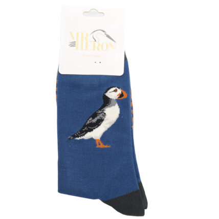 Mr Heron Puffin Stripes Socks Denim-4721