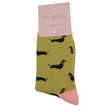 Little Sausage Dogs Socks Moss-4895