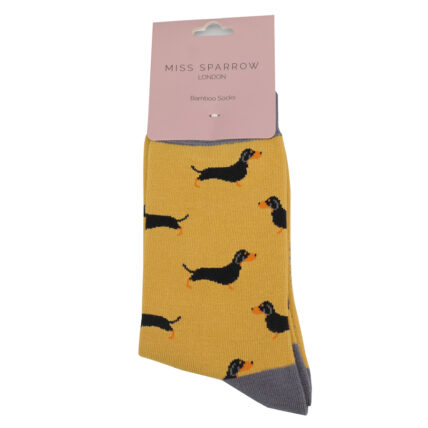 Little Sausage Dogs Socks Yellow-4898