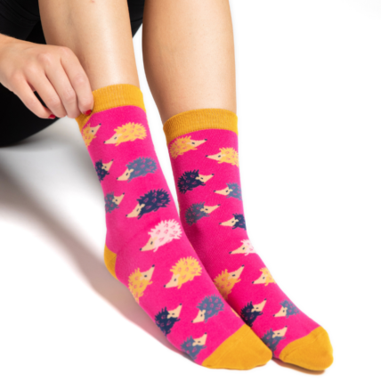 Fun Hedgehogs Socks Hot Pink-0