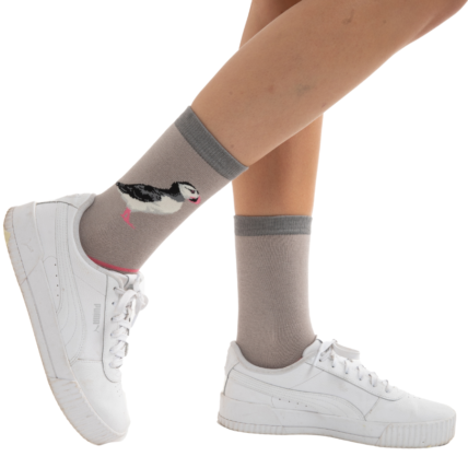 Puffin Stripes Socks Light Grey-0