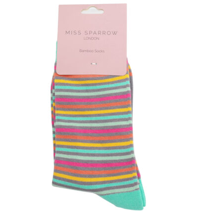 Vibrant Stripes Socks Grey-4819