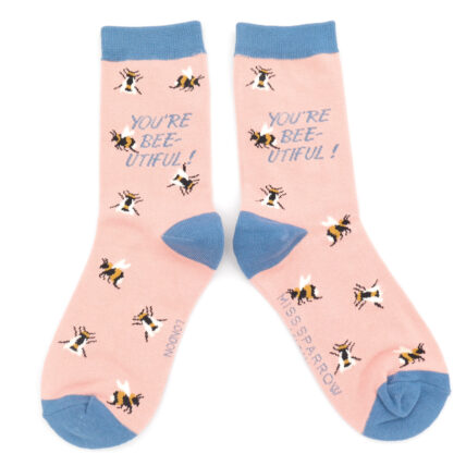 Bee-utiful Socks Dusky Pink-0
