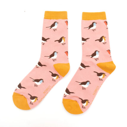 Multicolour Robins Socks Dusky Pink-0