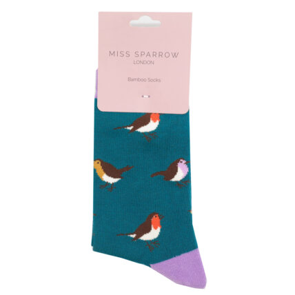 Multicolour Robins Socks Teal-4956
