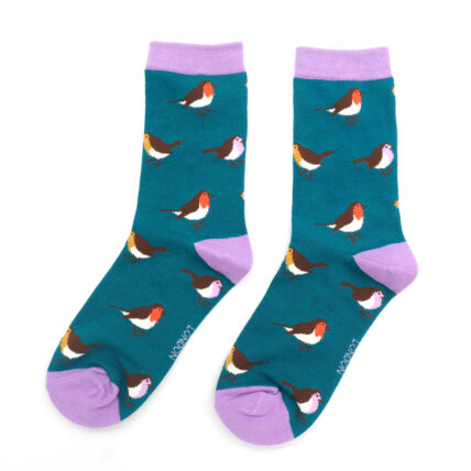 Multicolour Robins Socks Teal-0