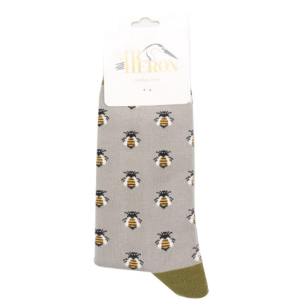 Mr Heron Honey Bees Socks Grey-4931