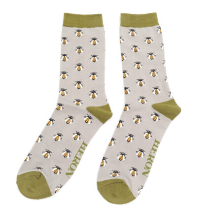 Mr Heron Honey Bees Socks Grey-0