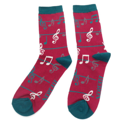 Mr Heron Multicolour Music Notes Socks Wine-0