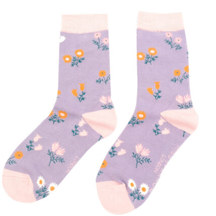 Dainty Floral Socks Lilac-5008