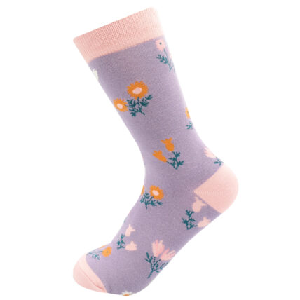 Dainty Floral Socks Lilac-0