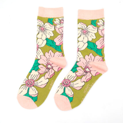 Flower Power Socks Teal-0