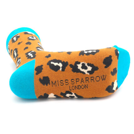 Leopard Spot Socks Brown-5027