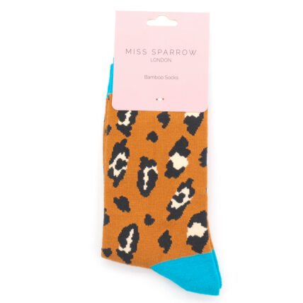 Leopard Spot Socks Brown-5028