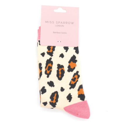 Leopard Spot Socks Cream-5029
