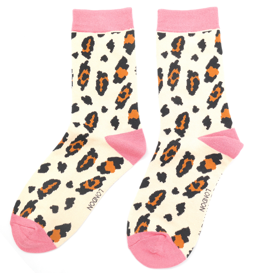 Leopard Spot Socks Cream
