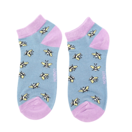 Bumble Bee Scattered Trainer Socks Denim-0