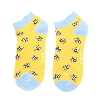 Bumble Bee Scattered Trainer Socks Light Yellow-5166