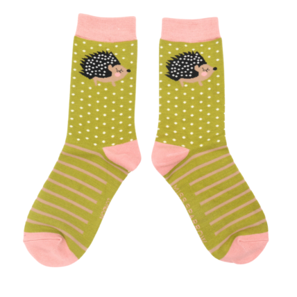 Little Hedgehogs Socks Lime -0
