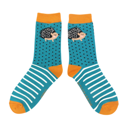 Little Hedgehogs Socks Turquoise-0