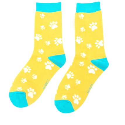 Paw Prints Socks Yellow-0