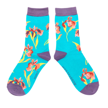 Wild Iris Socks Teal-0