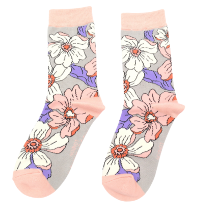 Flower Power Socks Silver-0