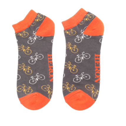 Mr Heron Little Bikes Trainer Socks Charcoal-0