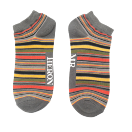 Mr Heron Stripes Trainer Socks Grey-0