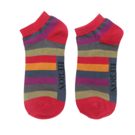 Mr Heron Thick Stripes Trainer Socks Dark-0
