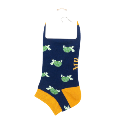 Mr Heron Turtle Trainer Socks Navy-5161