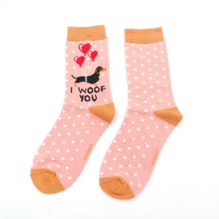 I Woof You Socks Dusky Pink-5280