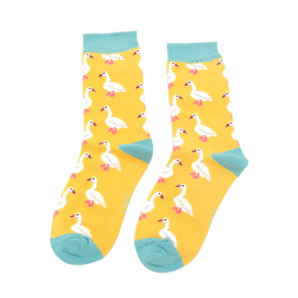 White Ducks Socks Yellow-0