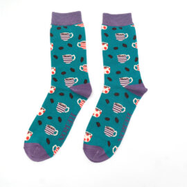 Mr Heron Coffee shop Socks Teal-0