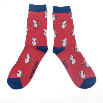 Mr Heron Little Mice Socks Red-0