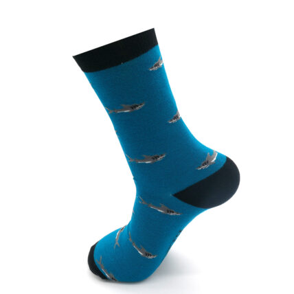Mr Heron Little Sharks Socks Teal-0