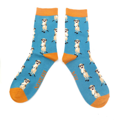 Mr Heron Meerkats Socks Blue-0