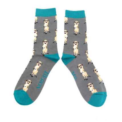 Mr Heron Meerkats Socks Grey-0