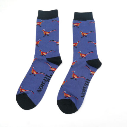 Mr Heron Pheasants Socks Denim-0