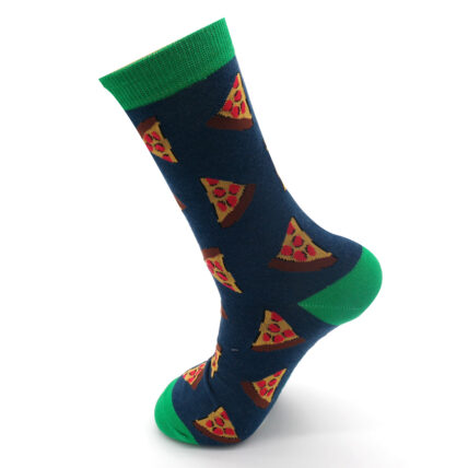 Mr Heron Pizza Slices Socks Navy-5305