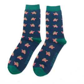 Mr Heron Tortoise Socks Navy-0