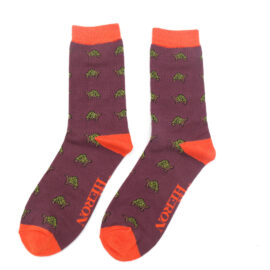 Mr Heron Tortoise Socks Plum-0