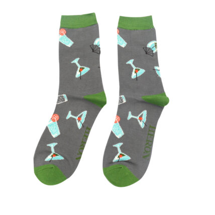 Mr Heron Cocktails Socks Grey-0