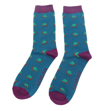 Mr Heron Tortoise Socks Blue-0
