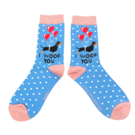 I Woof You Socks Sky-0