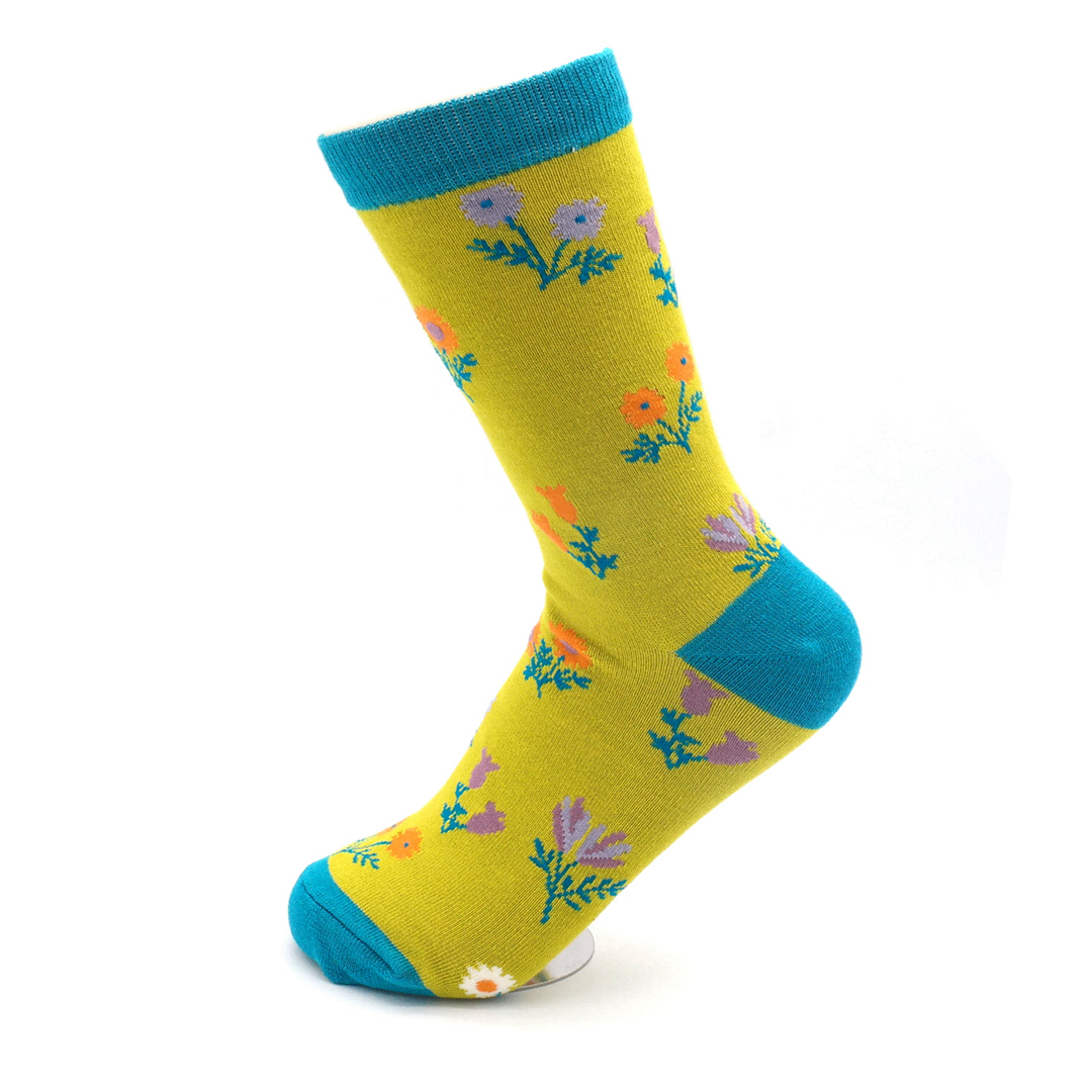 Dainty Floral Socks Lime