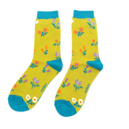 Dainty Floral Socks Lime-5366