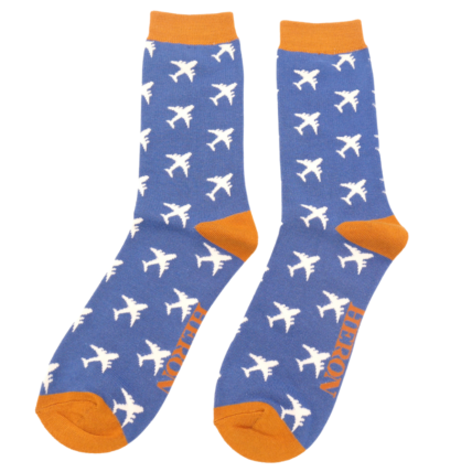 Mr Heron Airplanes Socks Blue-0