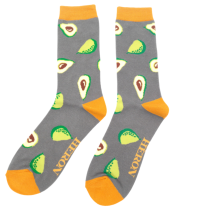 Mr Heron Avocados Socks Grey-0